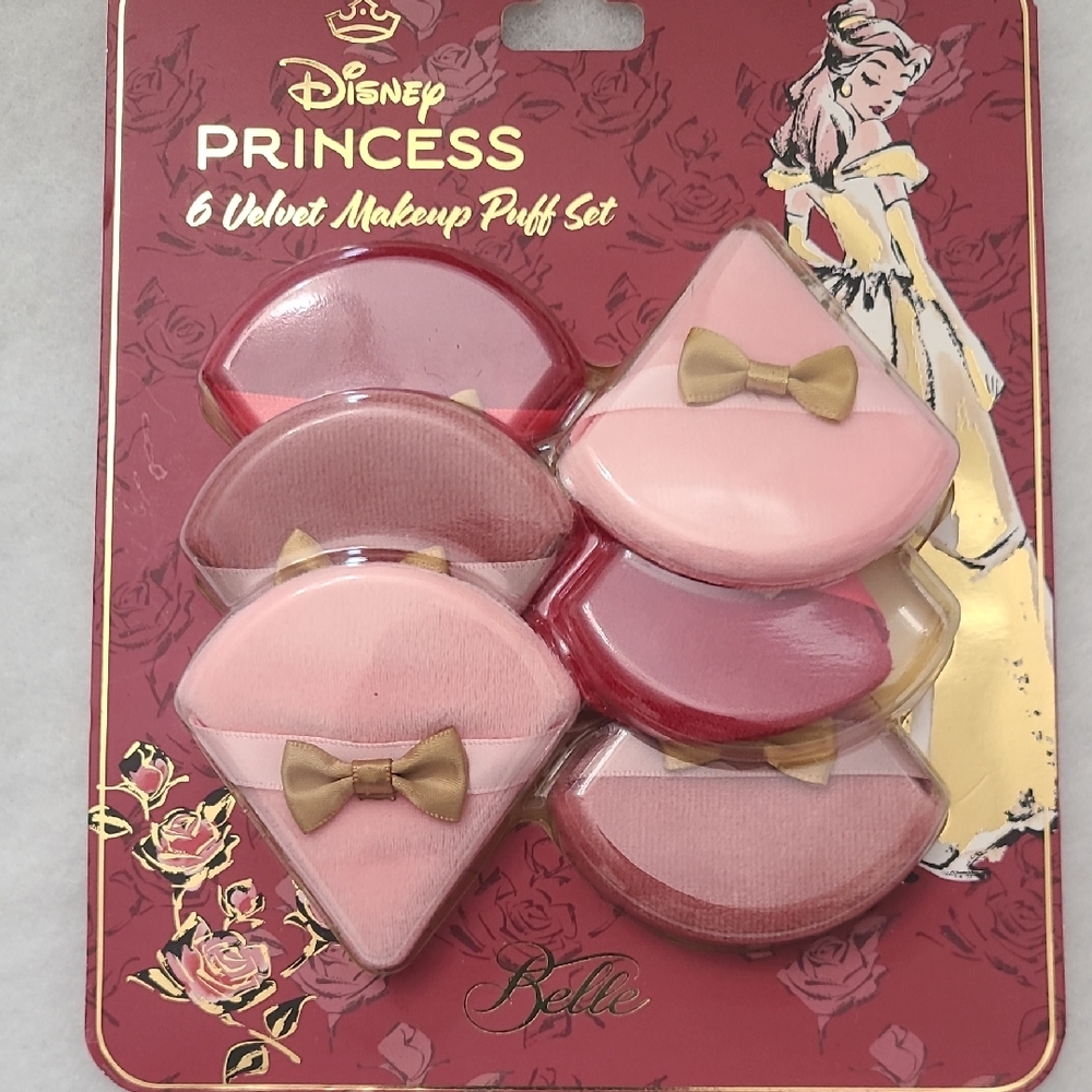NWT Disney Princess Velvet Makeup Puff Set